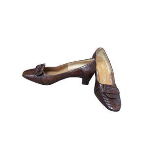 O'Connor Goldberg Womans VTG Brown Alligator Leather Loafers Sz 6.5B SKU 9585